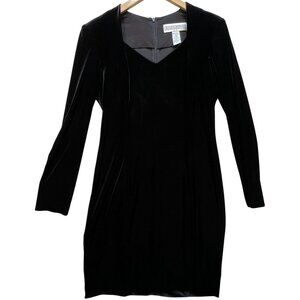 Jessica Howard Women's Velvet Formal Dress Long Sleeve Stretch Size 6 Black